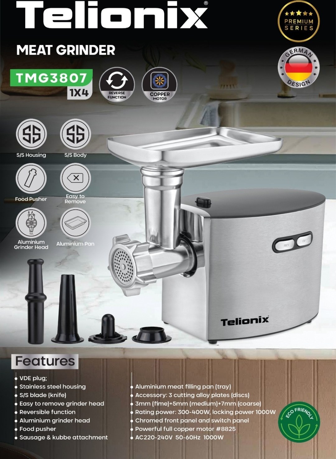 5VmZ1BDWN7XOemH7 چرخ گوشت تلونیکس TMG3807 - Image 1